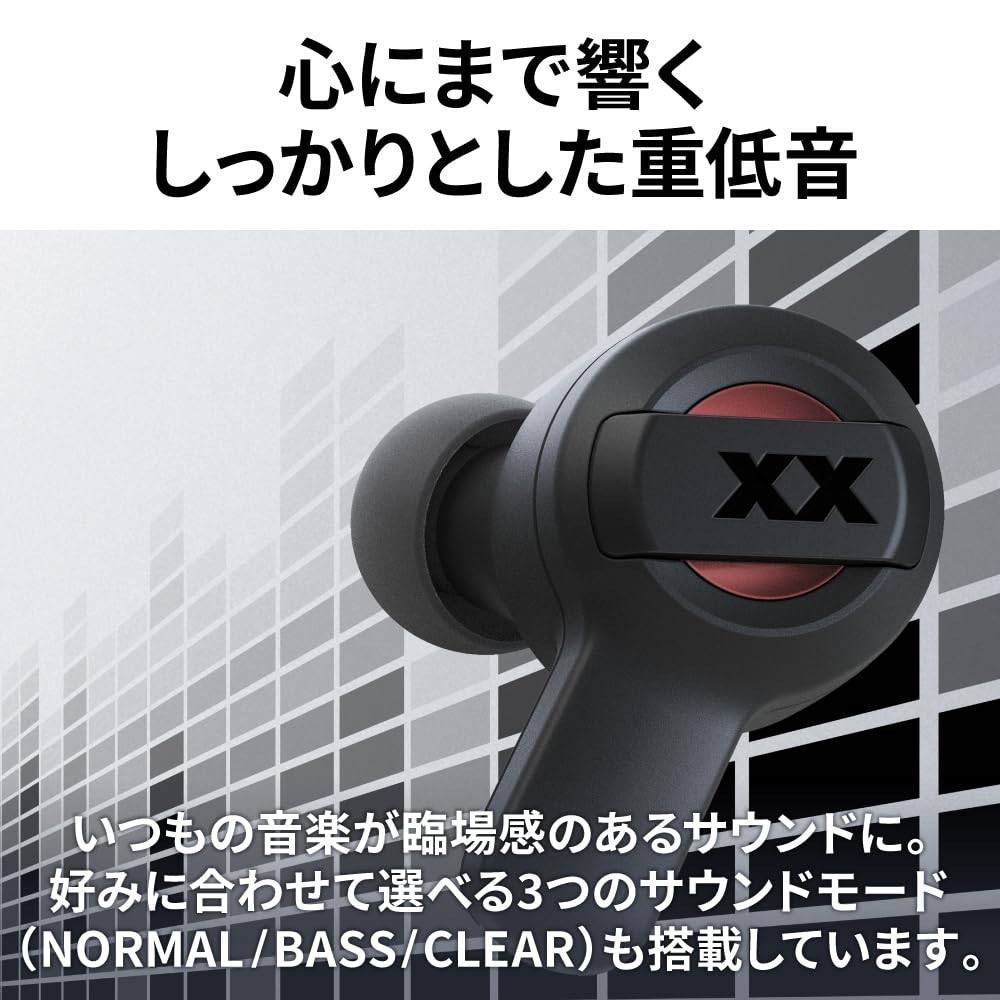 JVC HA-XC62T-R Wireless Earbuds Bluetooth 5.3 Red, Waterproof, Mic, 24h Playtim