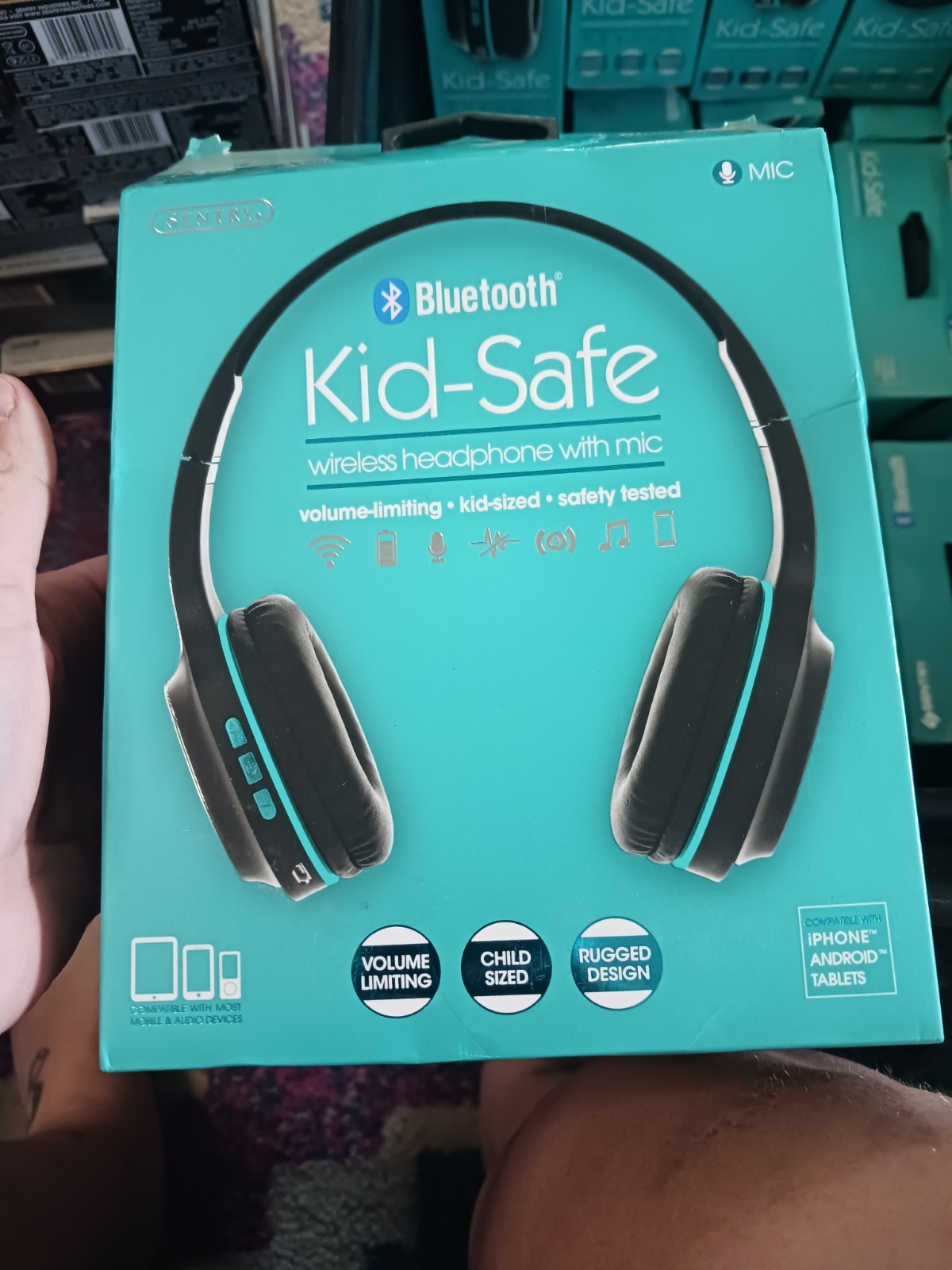 Sentry Kid-Safe Wireless Headphone Kids Headphones. Green And Black. New