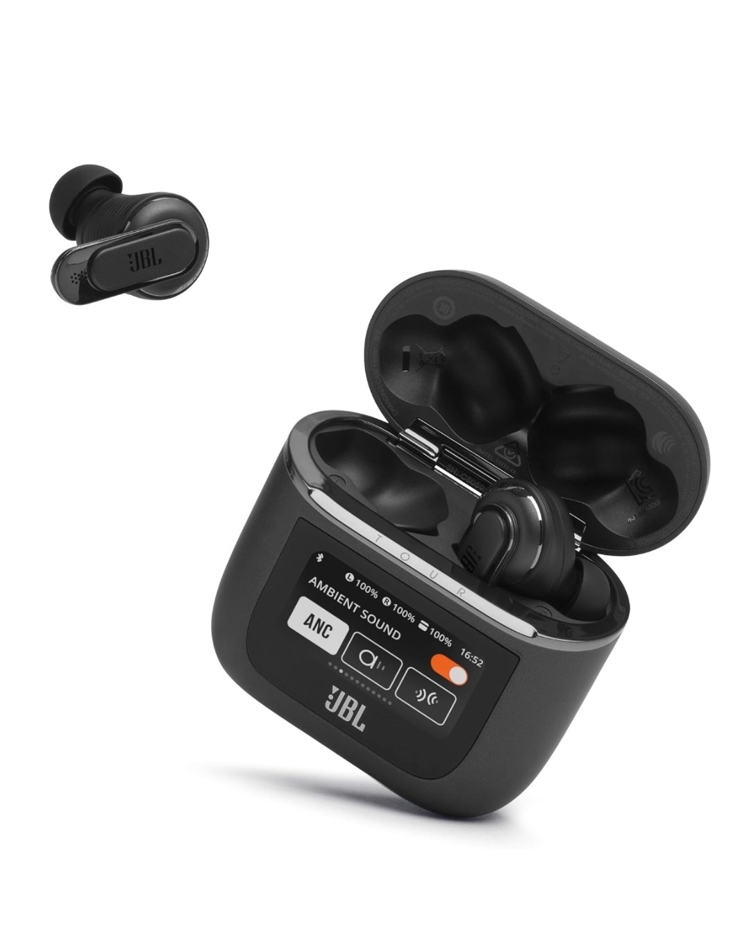 JBL Tour Pro 2 Bluetooth ANC True Wireless Earbuds Smart Case Touchscreen Black