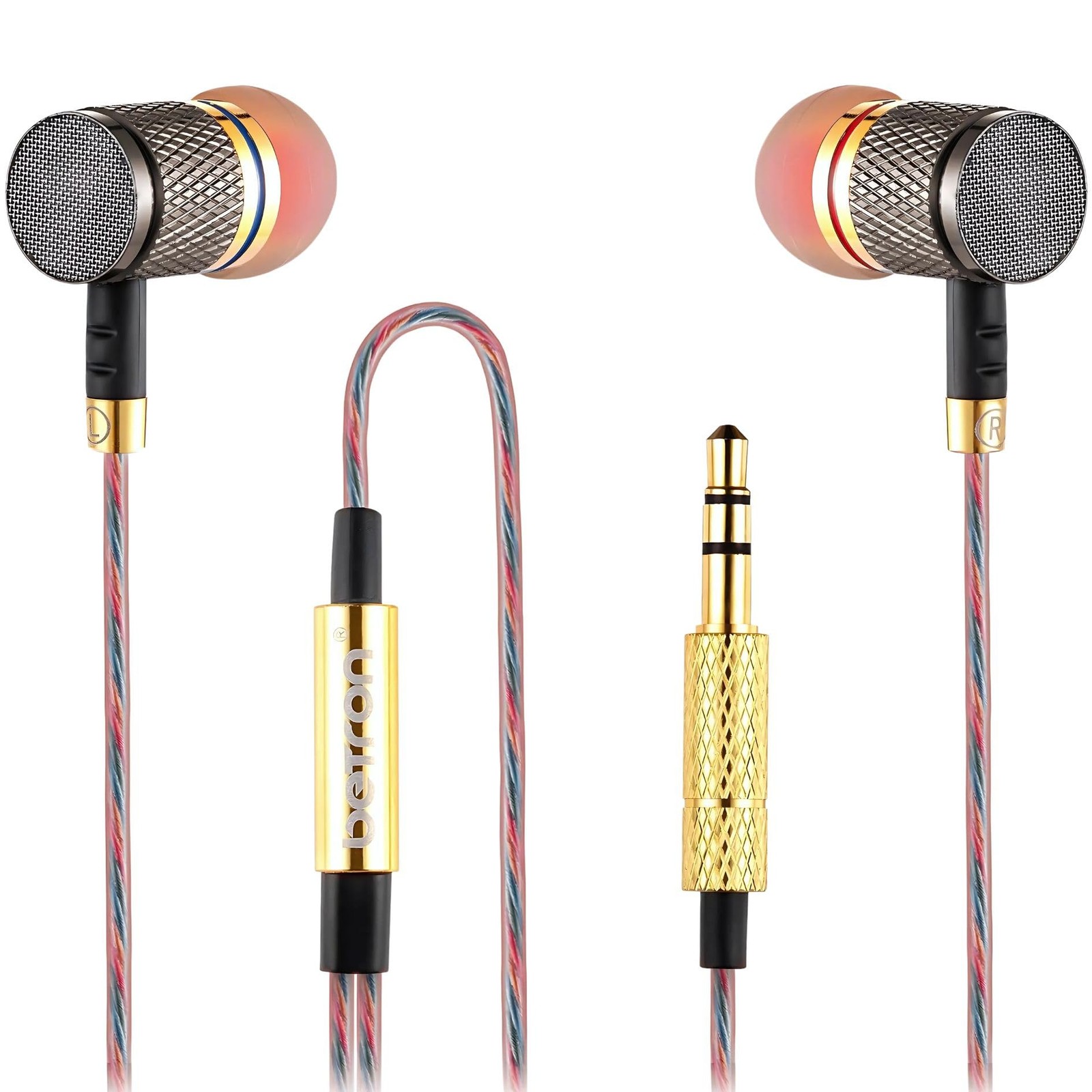 Betron YSM1000 Earbuds Wired in-Ear Headphones, Noise One Size, Black