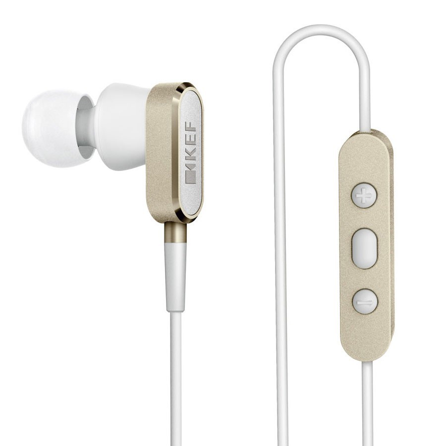 NEW SEALED** KEF M100 HI-FI IN-EAR HEADPHONES CHAMPAGNE GOLD RTL $150