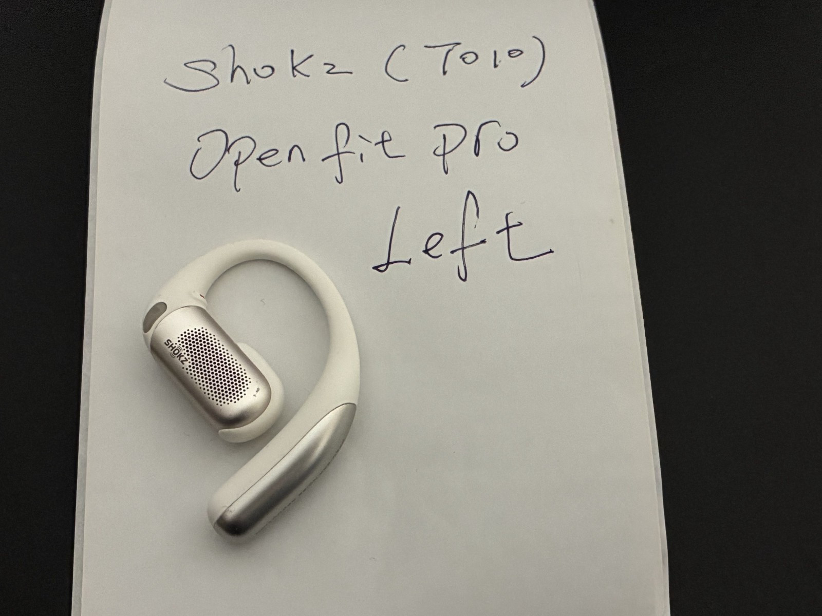 Shokz – OpenFit Pro (T010) -True Wireless Earbuds White – Left Side