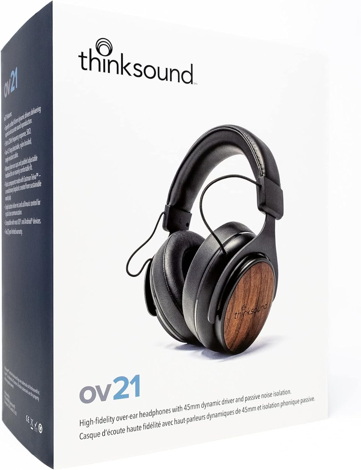 Ov21 Pro Studio Monitor Headphones with Mic – Detachable Cable for Music & Podca