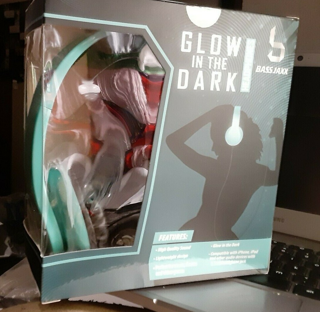 “GLOW IN THE DARK” Headphones Larger Size Choice Of 5 Colors NEW COLR TURQUOISE