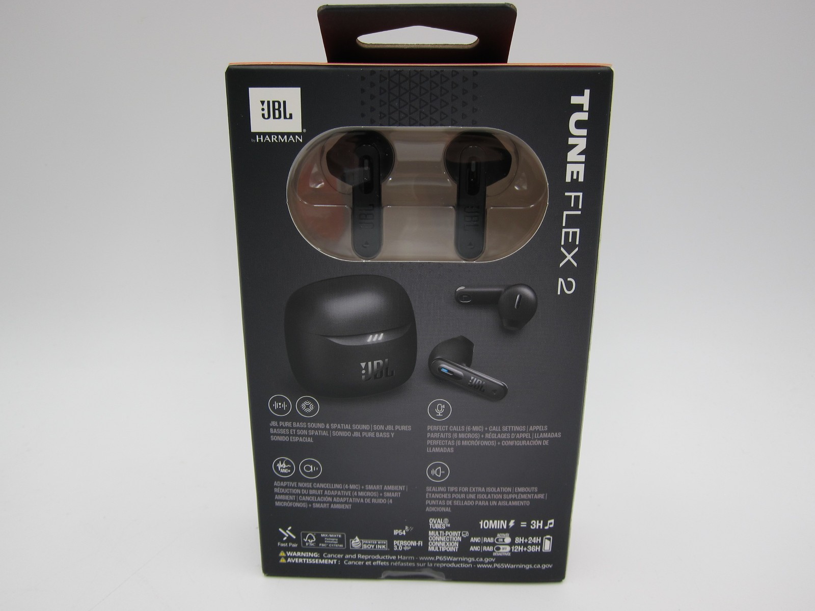 JBL Tune Flex 2 True Wireless Noise Cancelling Earbuds Black NEW