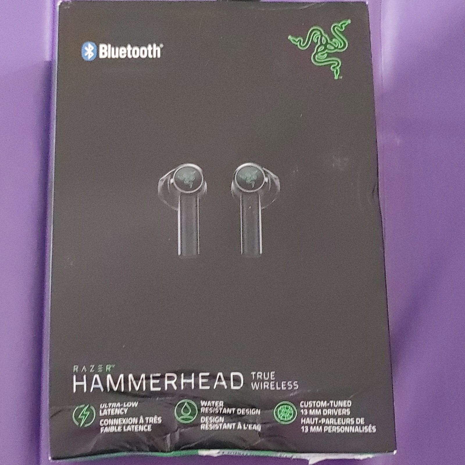 Razer Hammerhead True Wireless Bluetooth In-Ear Earbuds, Black, Water Resistant