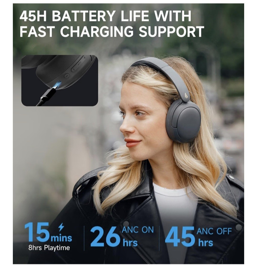 Edifier W800BT Pro Wireless Over Ear Headphones Hi-Res Active Noise Cancel NEW