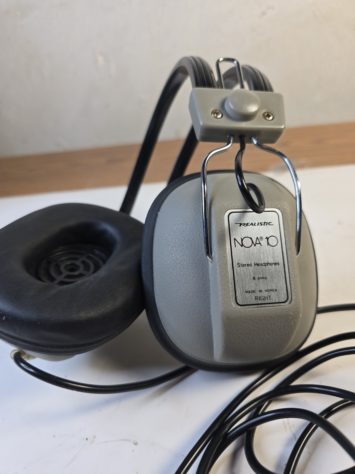 Vintage Realistic Nova10 Stereo Gray Headphones 8ohm Tested/Working Retro 80’s