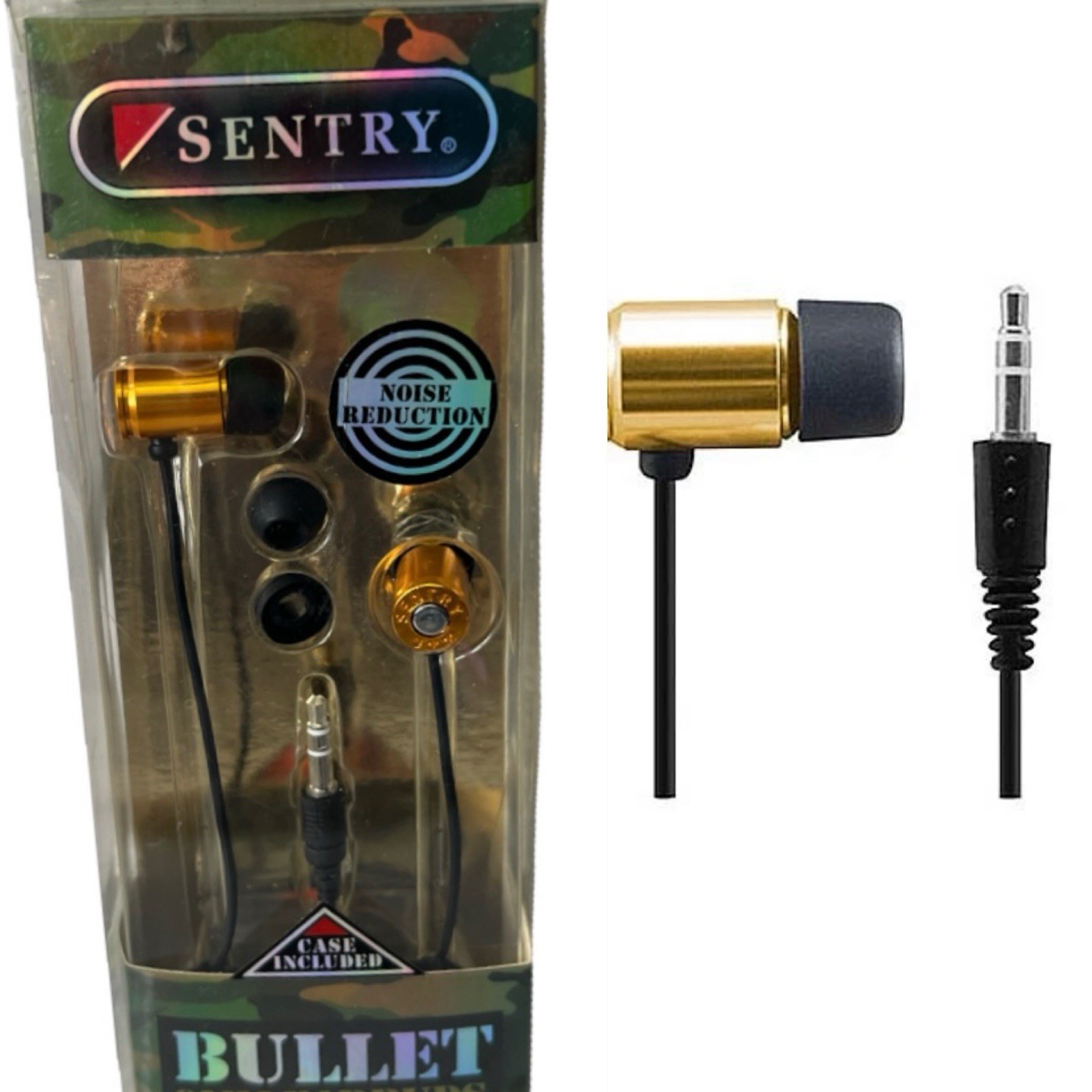 Sentry Bullets 9mm Earbuds in Gold Sentry HG9MM Noise Reduction