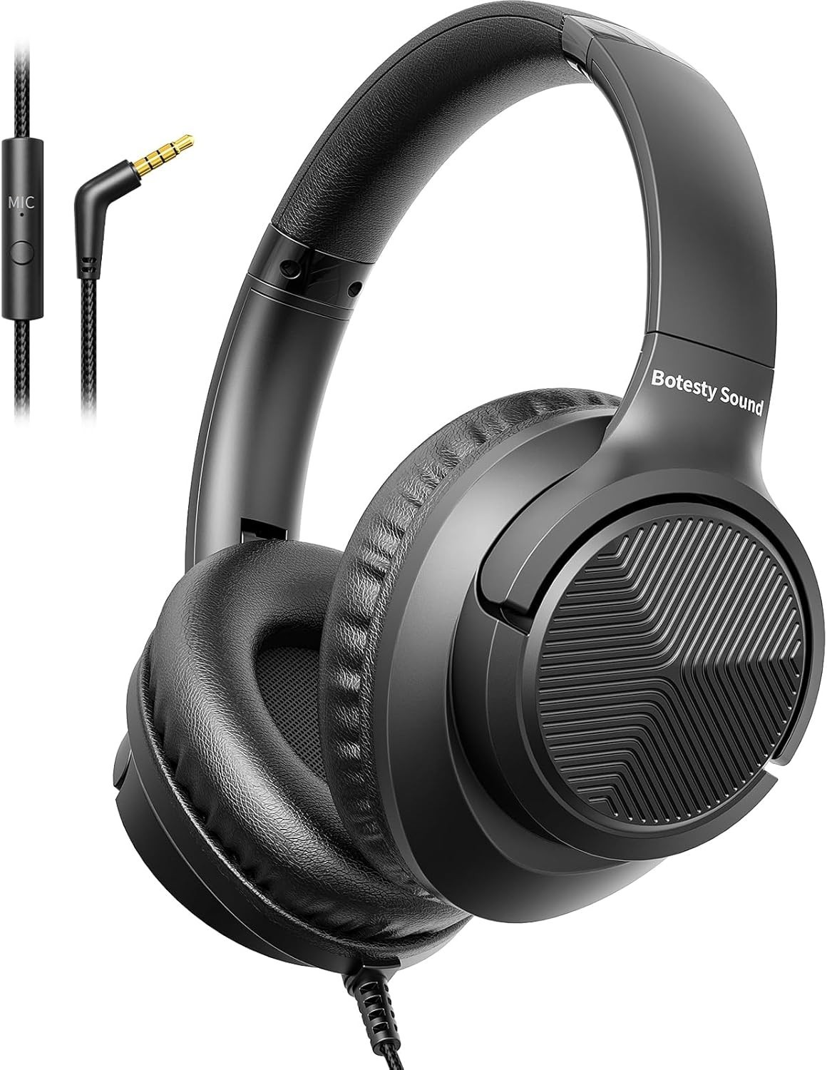 Lightweight Over-Ear Wired Headphones with Mic for Clear Calls & Music Listening