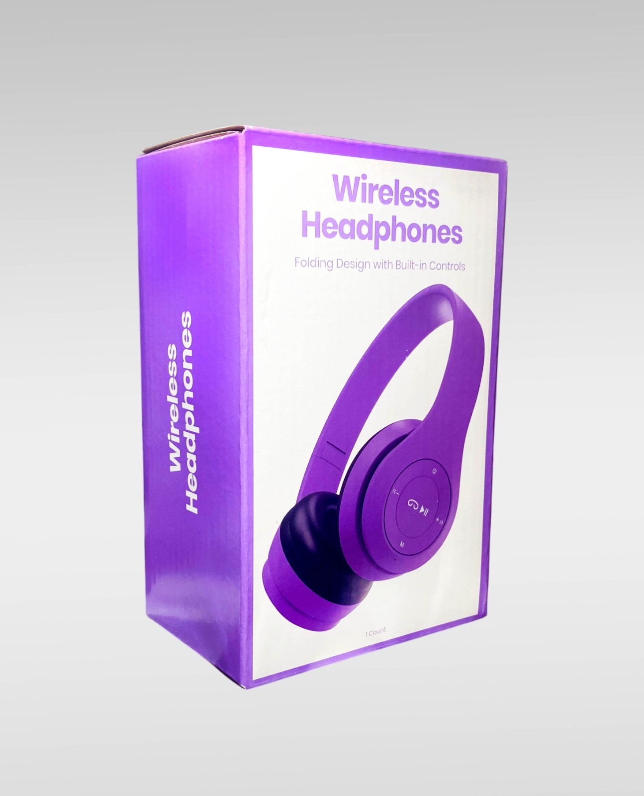 GEMS Wireless Headphones Folding Compact Design, 6hr Battery, Purple, Micro USB