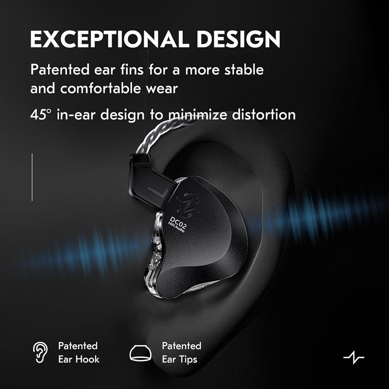 In Ear Monitor Headphones Dual Magnetic Circuit 10mm DD Wired Earbuds
