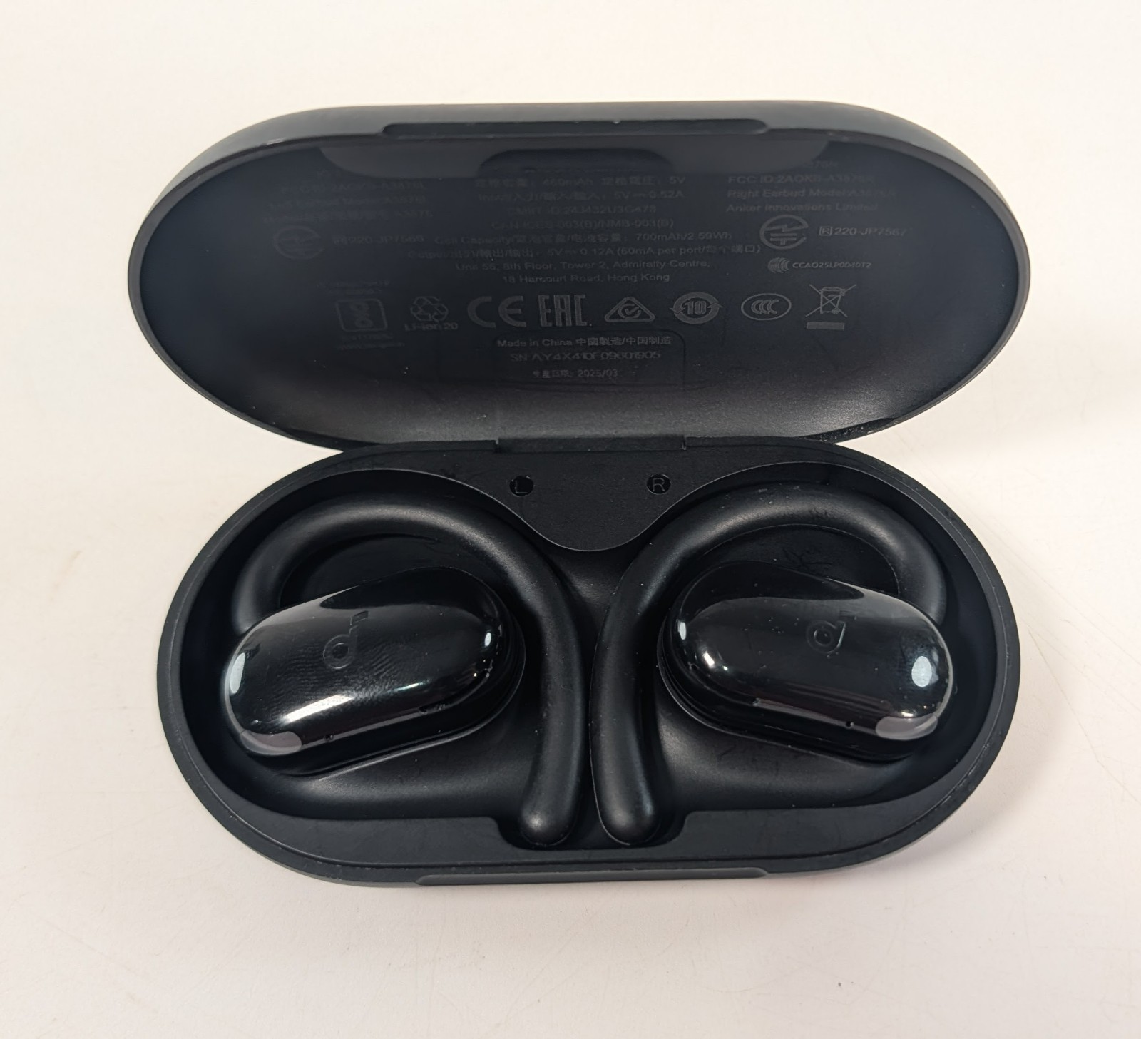 Soundcore V20i Open-Ear Headphones with Adjustable Ear Hooks, Black – Pre-Owned