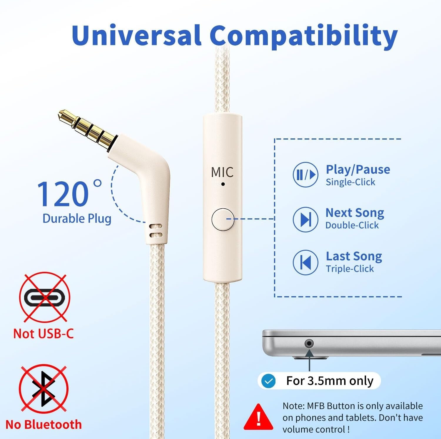 Modern Foldable Wired Headphones with Mic – Tangle-Free for Travel & Study
