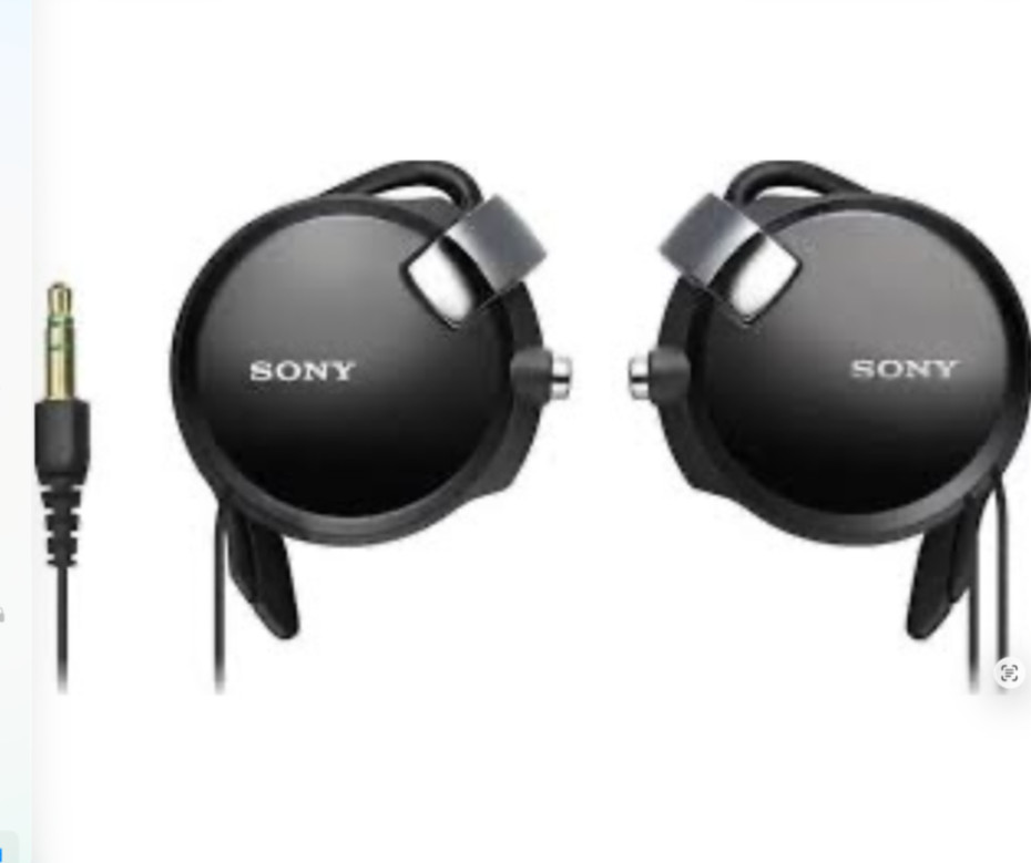 Sony MDR-Q68LW Retractable Clip On Headphones Black Vintage READ