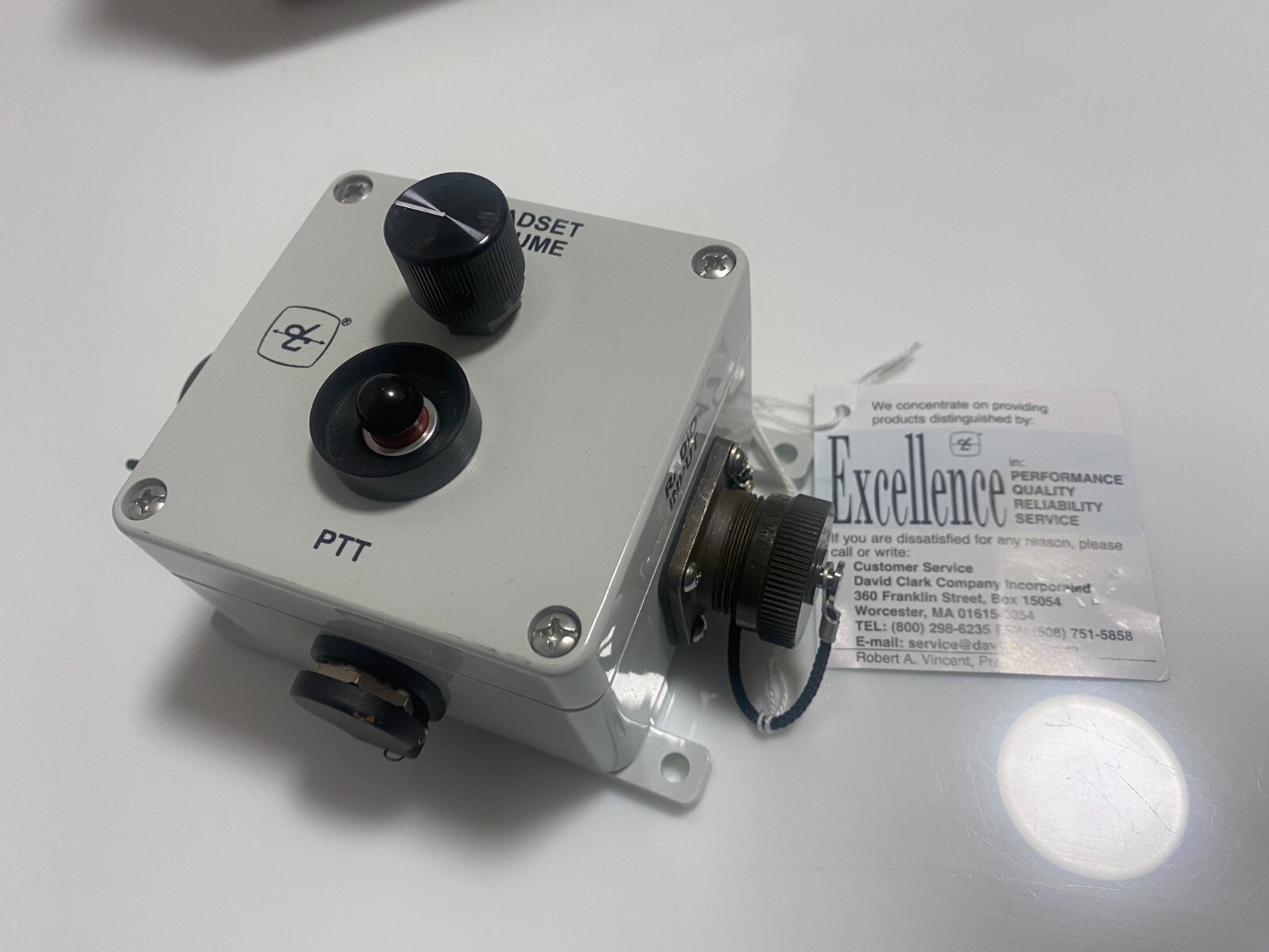 David Clark U3811 Radio Interface Headset Station, p/n 18932G-01