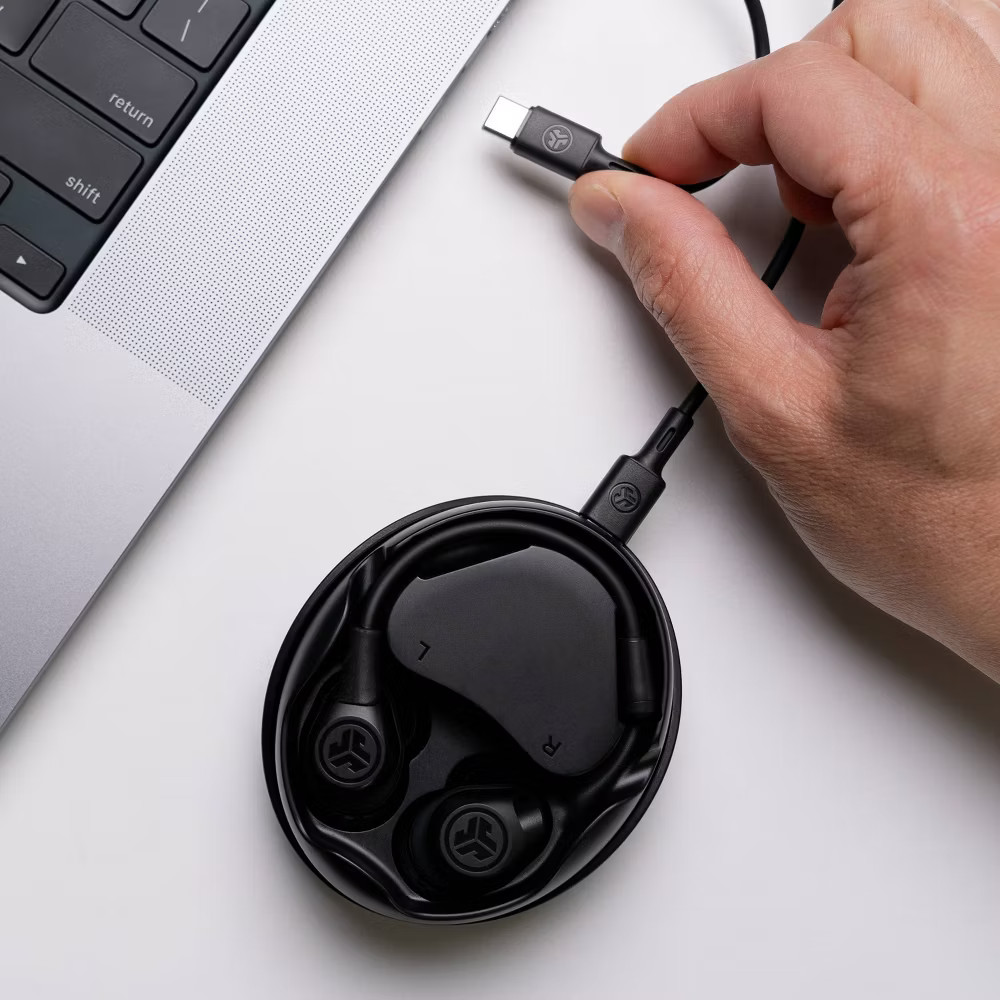 JLab Work Buds True Wireless Bluetooth Earbuds – Black