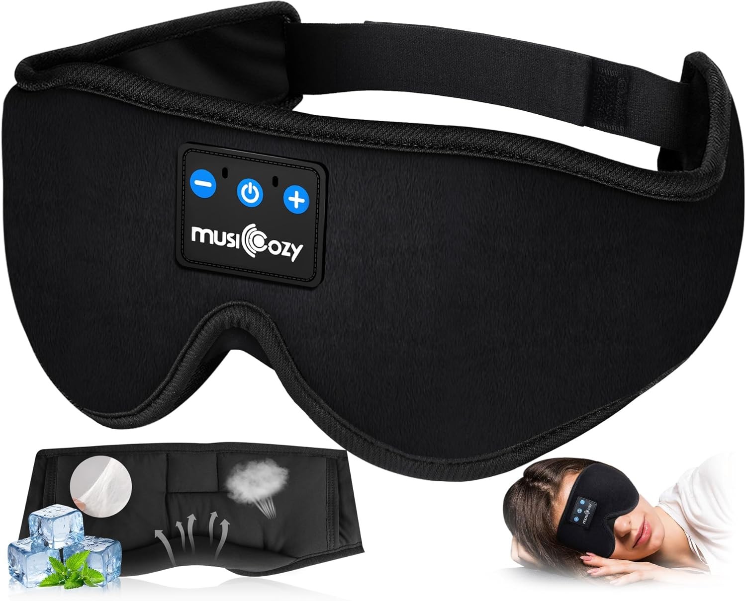 MUSICOZY Sleep Headphones, Bluetooth 5.4 Sleep Mask Headband Headphones Sleeping