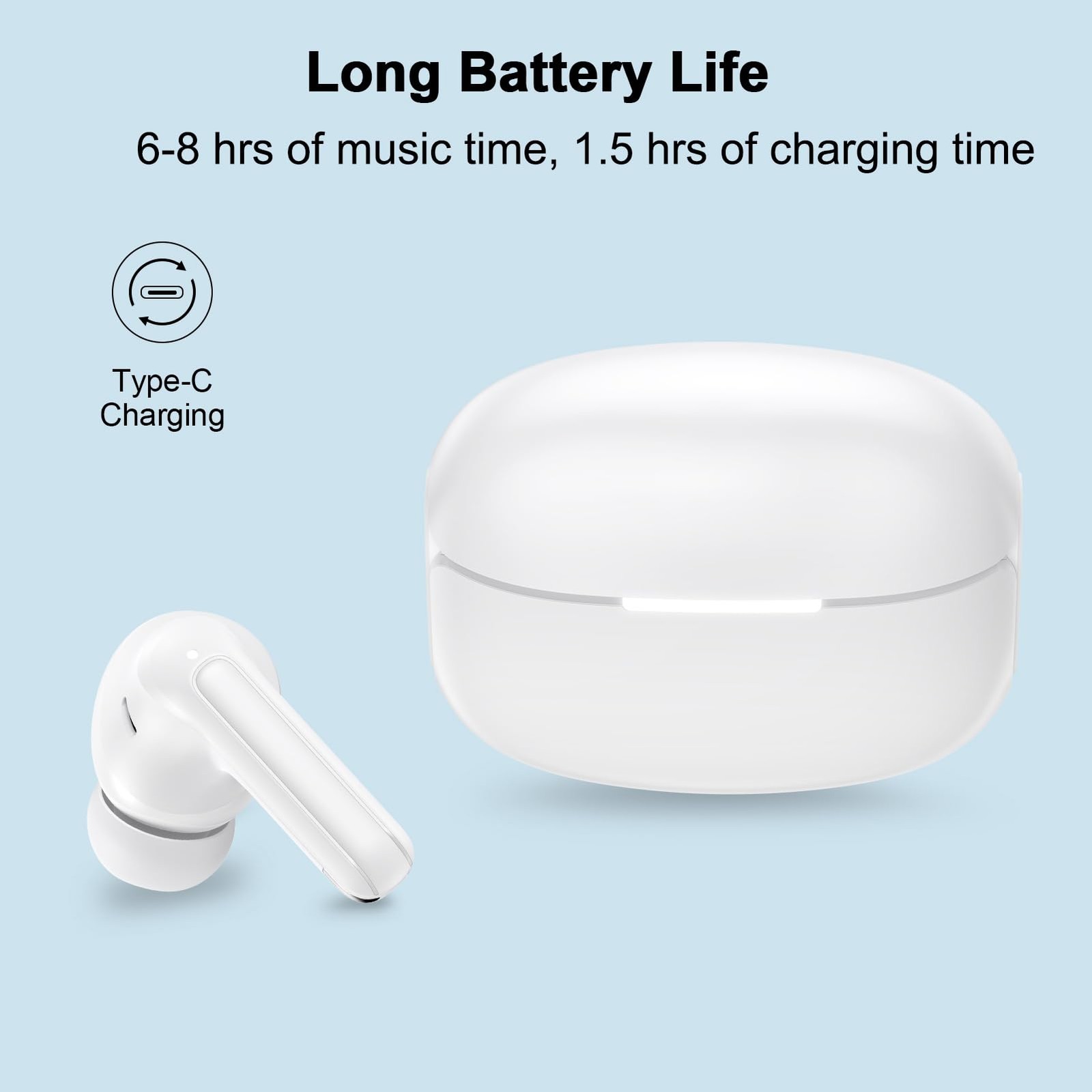 Audifonos inalambricos Bluetooth Auriculares Para iPhone y Samsung Galaxy Blanco