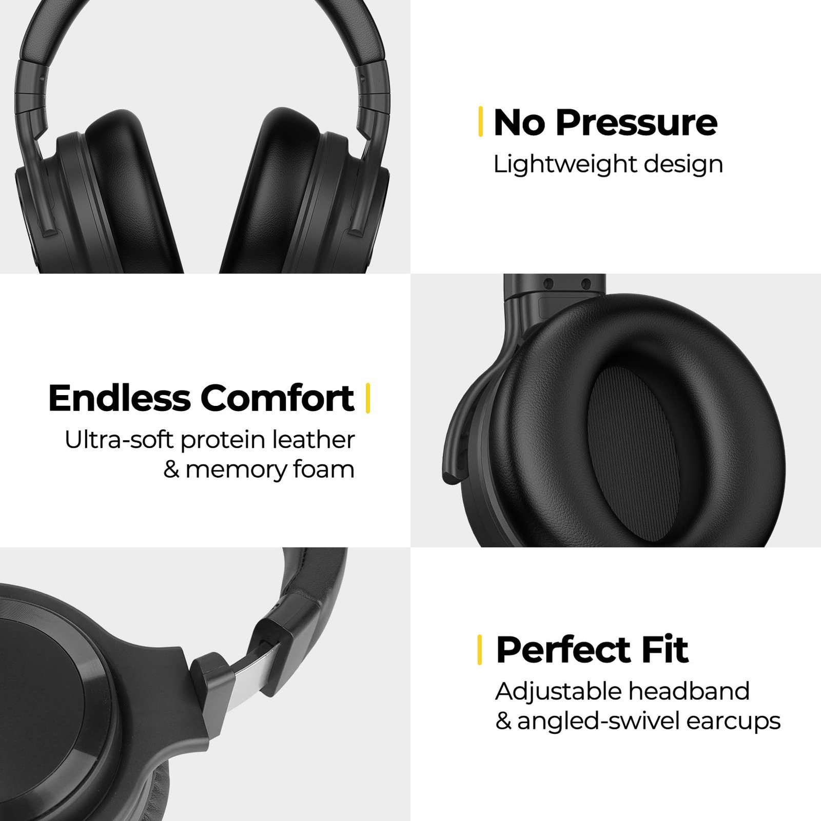 Commalta E7 Active Noise Cancelling Headphones Bluetooth 30 Hours Immersive S…