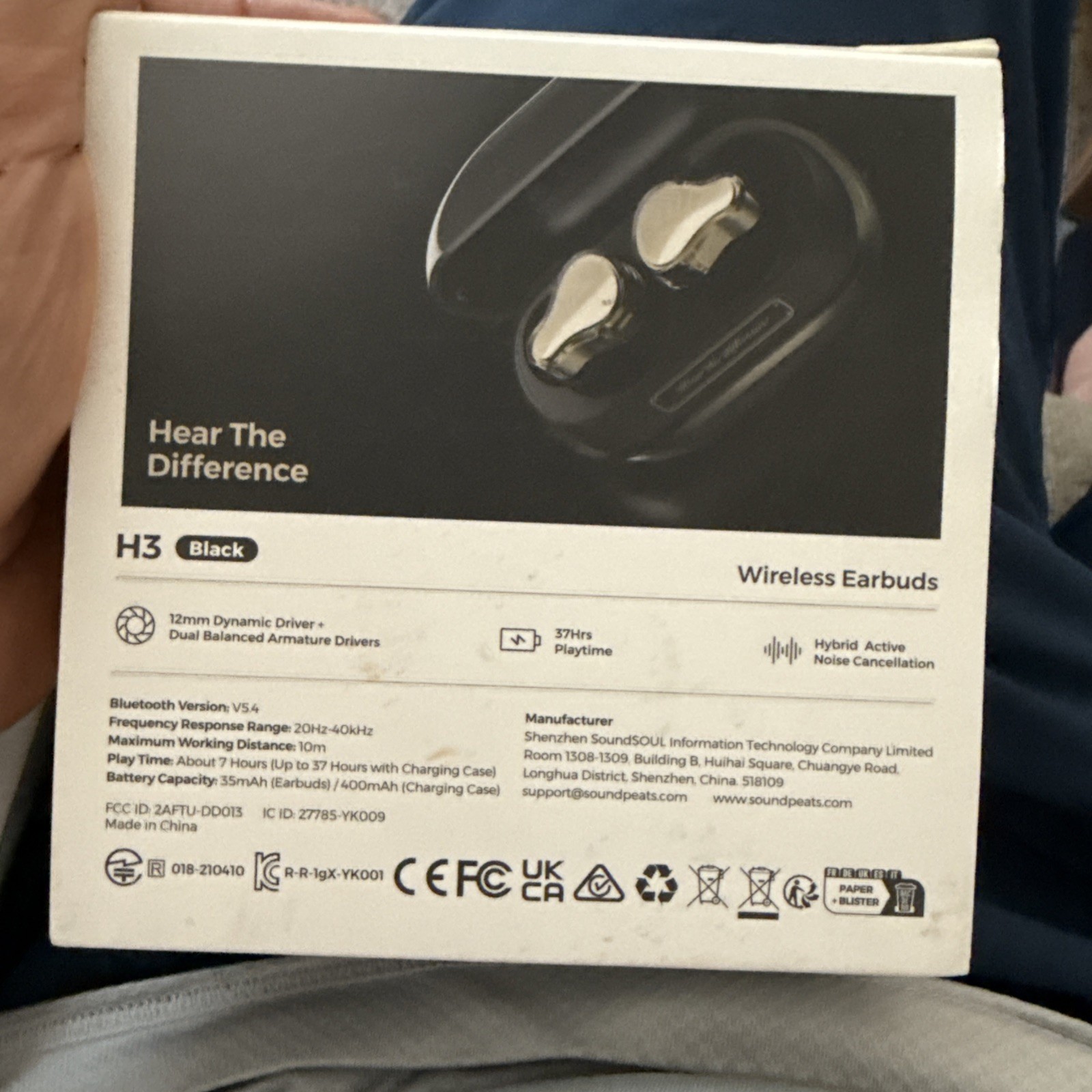 H3 Hi-Res Wireless Bluetooth Headphones with LDAC, aptX Lossless, Golden