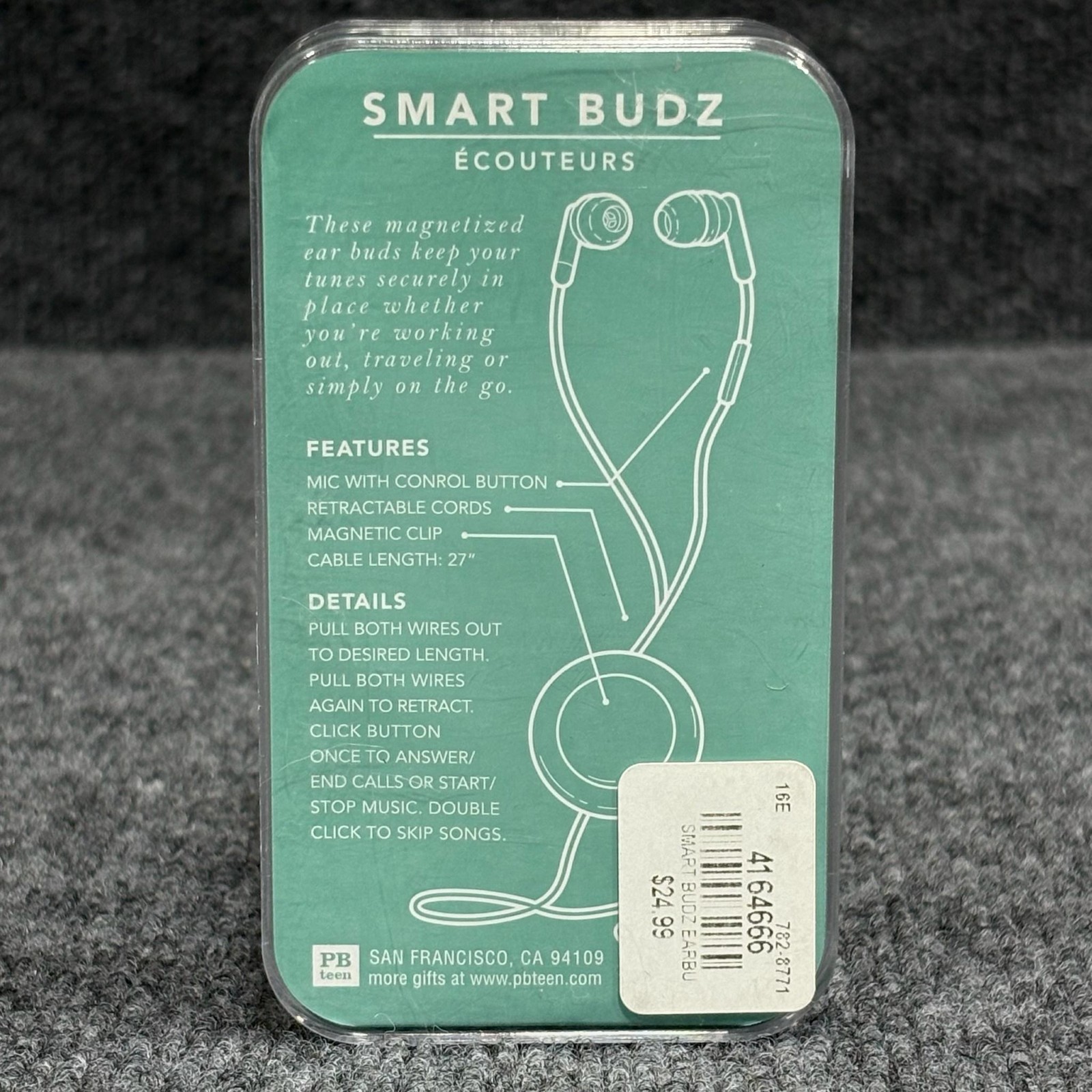 Triple C Smart Budz Earbuds Multicolor Retractable In-Ear 3.5mm Mic Stereo Wired