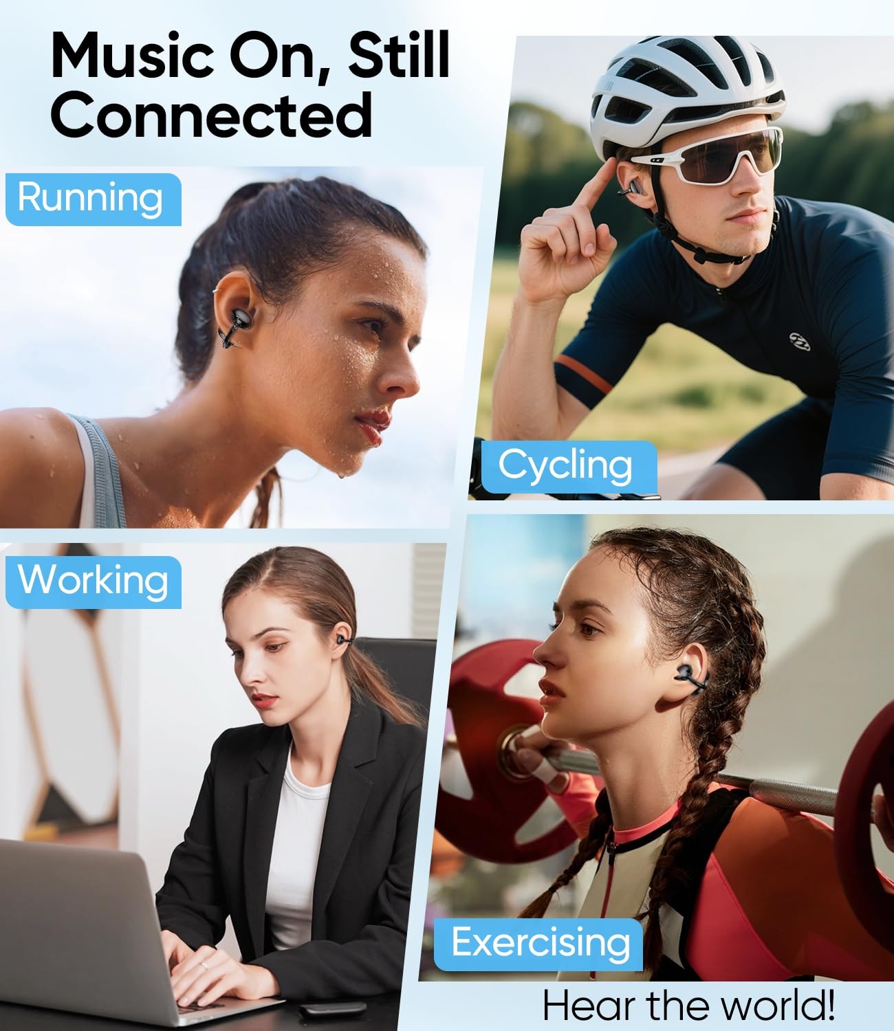 Clip on Earbuds Wireless, Lightweight Open Ear Earbud with Physical Button, D…