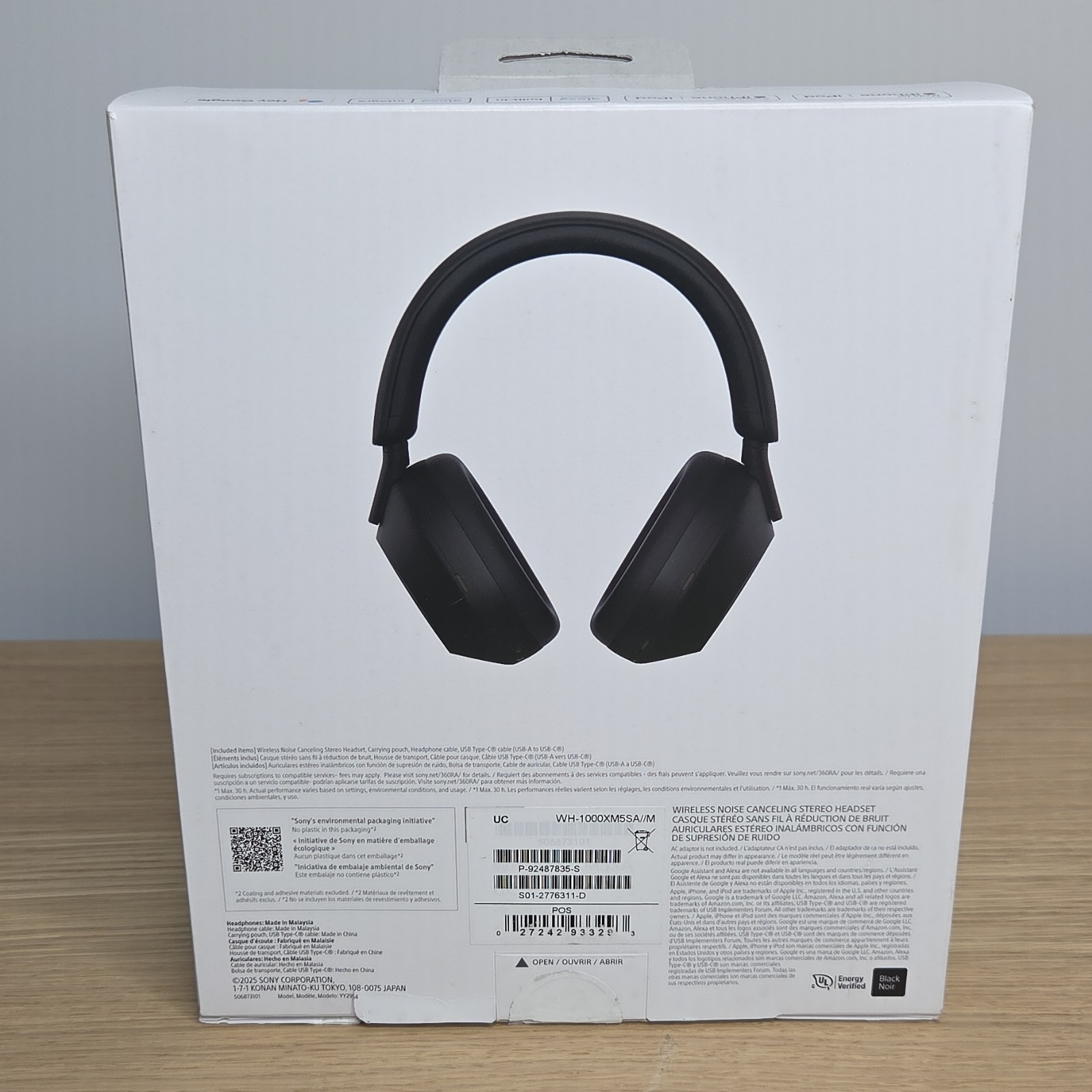 Sony WH-1000XM5SA Wireless Bluetooth Noise Cancelling Headphones Black