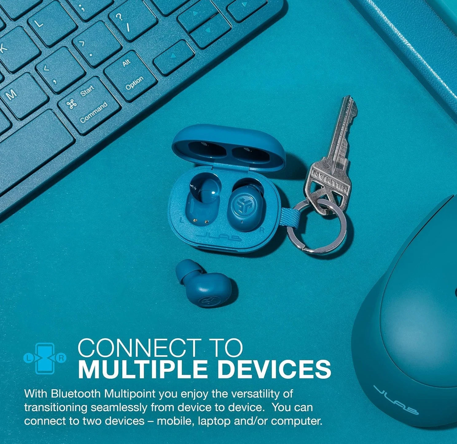 JBuds Mini True Wireless Bluetooth Earbuds + Charging Case, Crystal Clear Calls