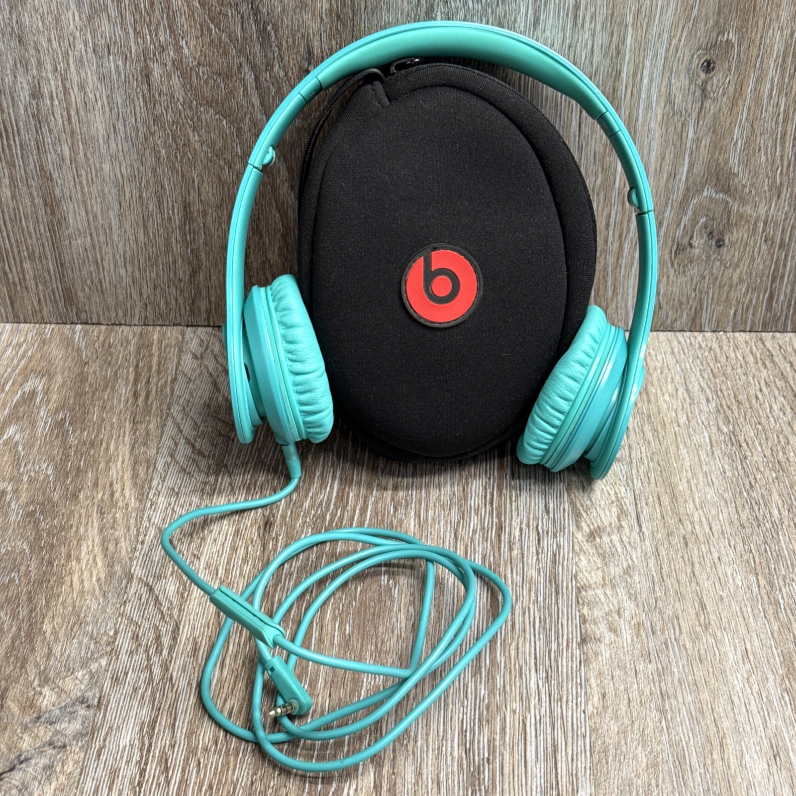 Beats By Dr. Dre Solo HD Teal Green Drenched Wired Headphones w Case — TESTED