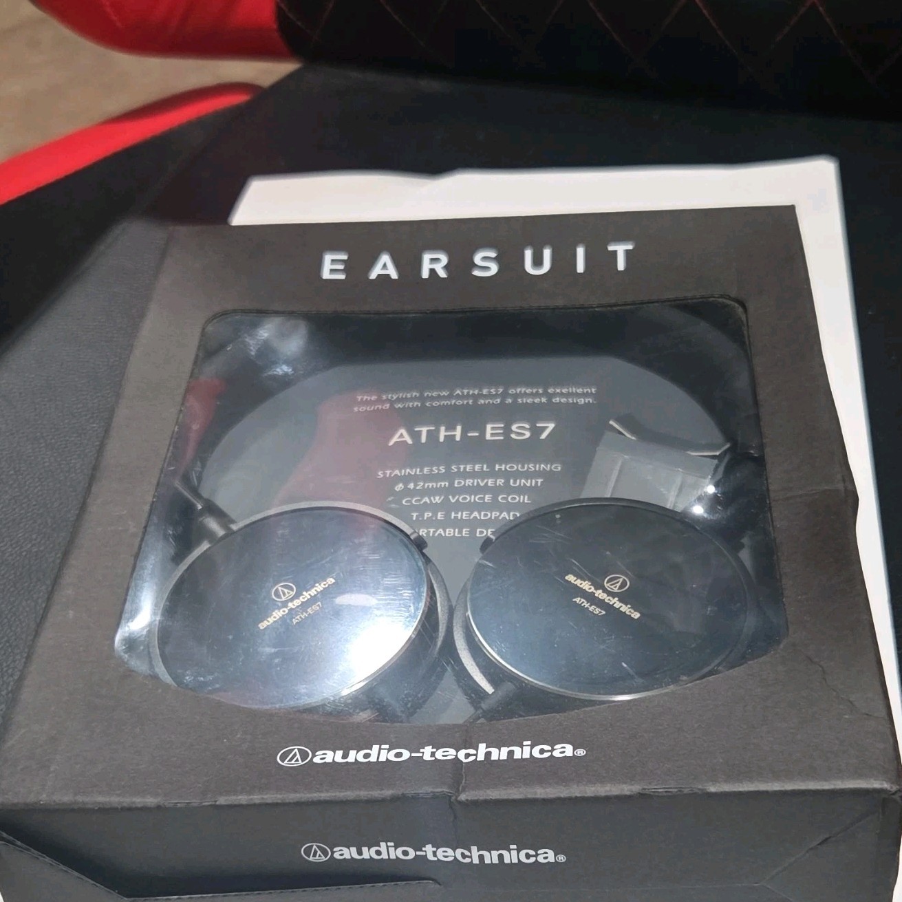 Rare seald Audio-Technica ATH-ES7 Headphones Black, 42mm Drivers, 3.5mm