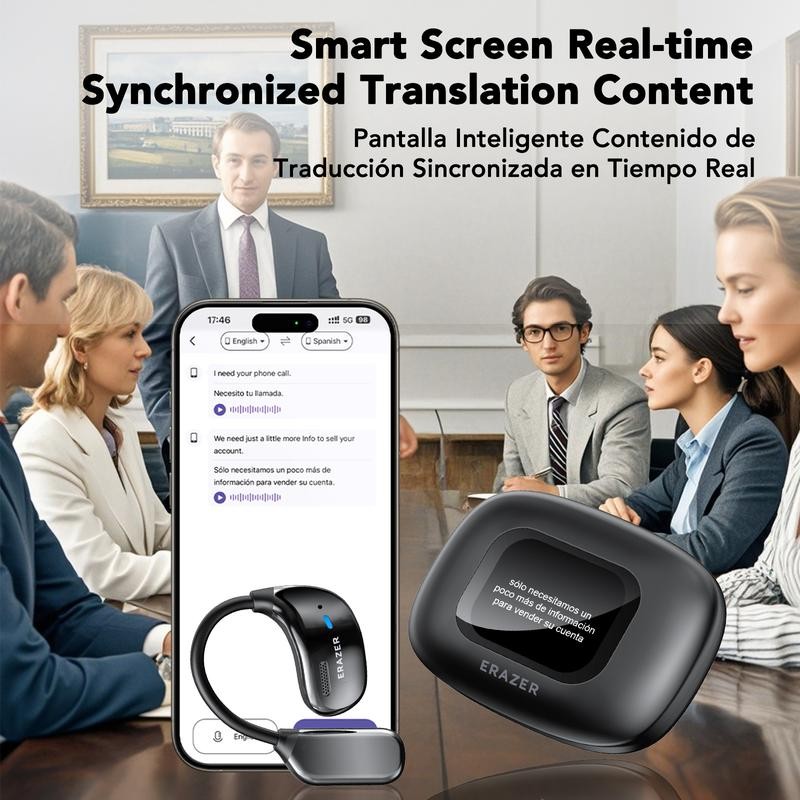 ERAZER XF23 Wireless Earbud Bluetooth Headset AI Translator Headphone LED Screen
