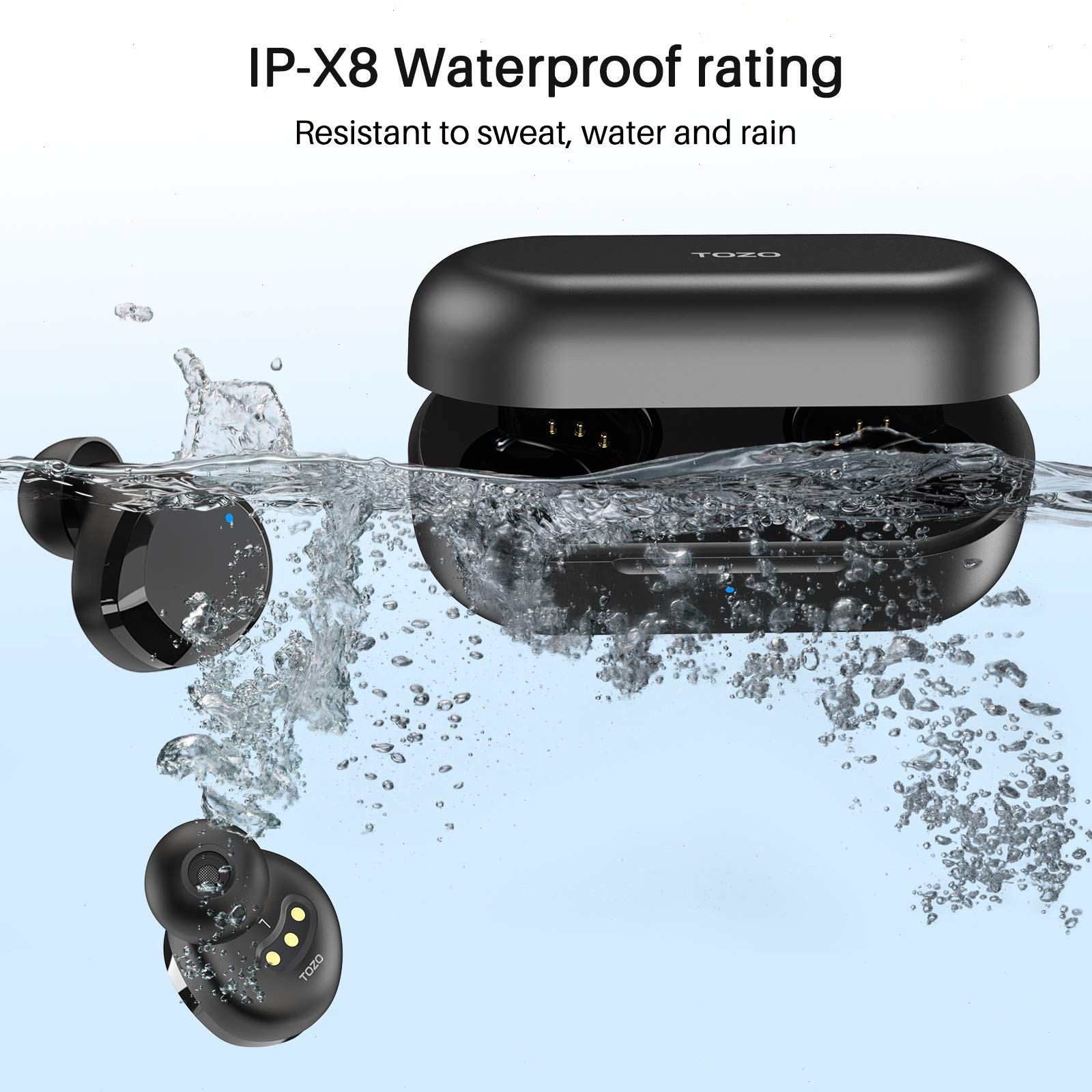 TOZO T12 Wireless Earbuds ENC Noise Cancelling Headphones IPX8 Waterproof