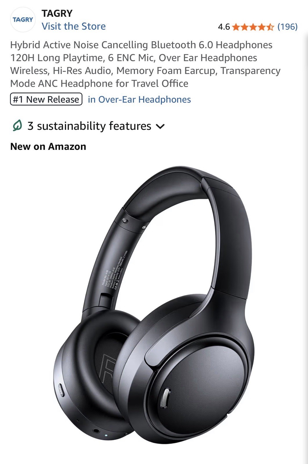 Hybrid Active Noise Cancelling Bluetooth 6.0 Headphones 120H Long Playtime