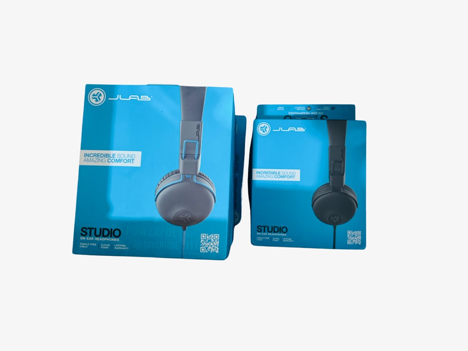 Jlab Studio On-Ear Headphones Tangle-free Cable Cloud Foam, Comfort and C3 Sound
