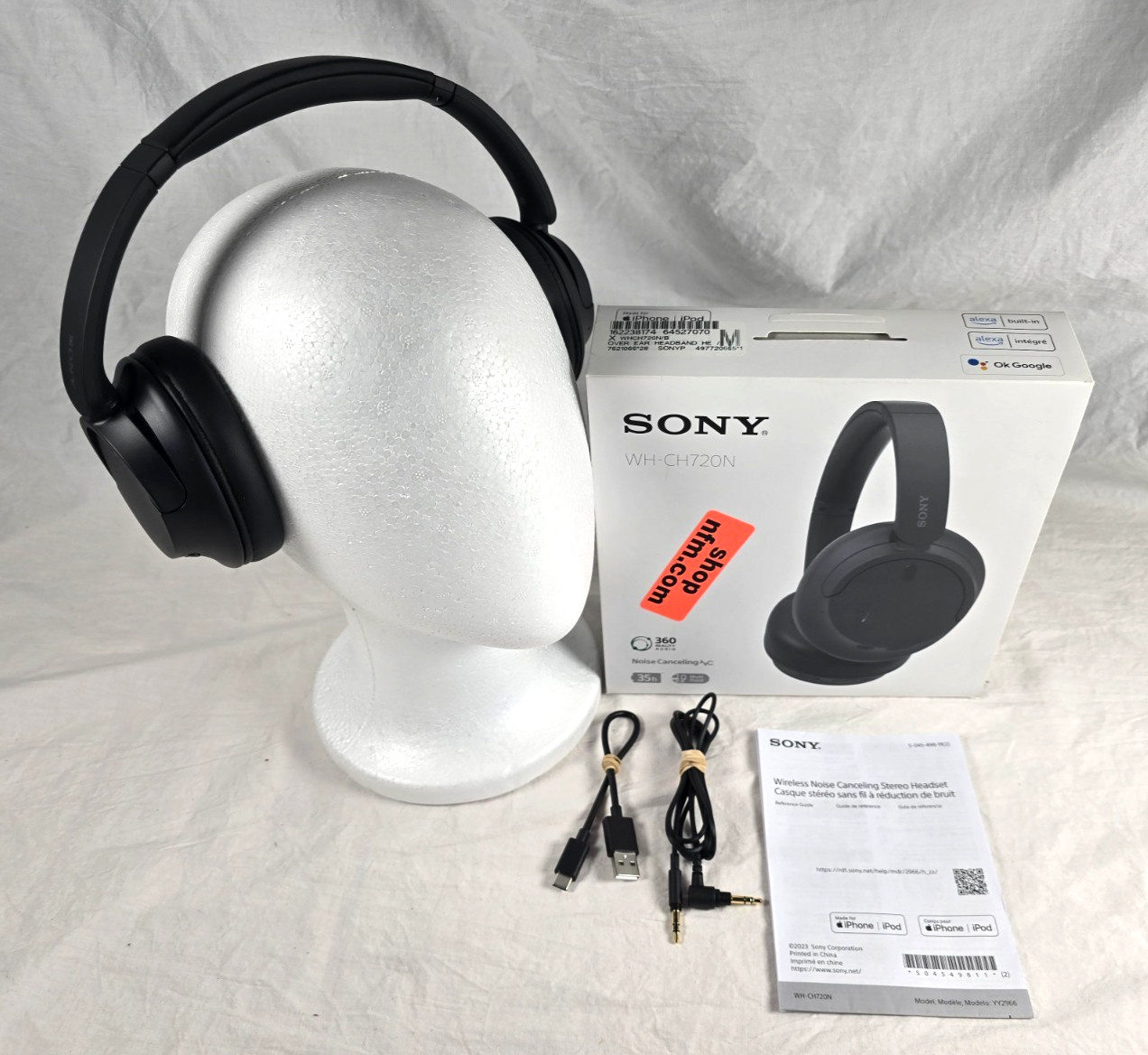 Sony WH-CH720N Wireless Noise Canceling Bluetooth Headphones Black Complete