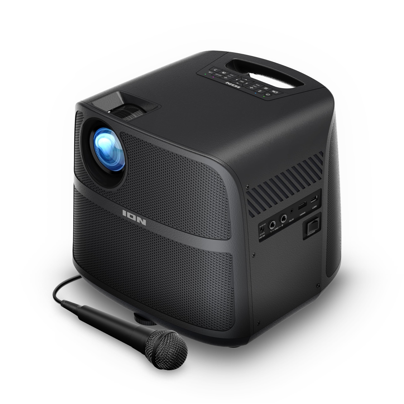 ION Portable Outdoor LED Projector with 70W Speakers, Bluetooth, Rechargeable