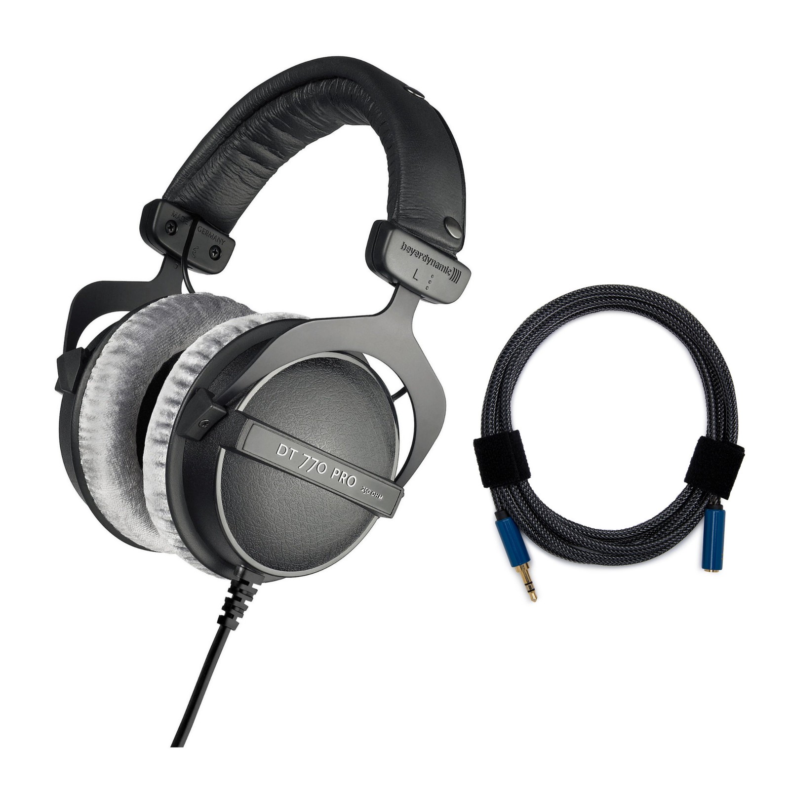 Beyerdynamic DT 770 PRO 80 Ohm Over Ear Studio Headphones Bundle (Black)
