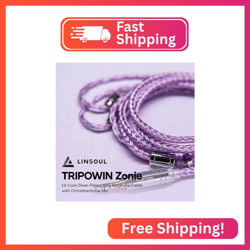 Linsoul Tripowin Zonie IEM Cable, 16 Core Silver Plated Earphone Upgraded Cords,