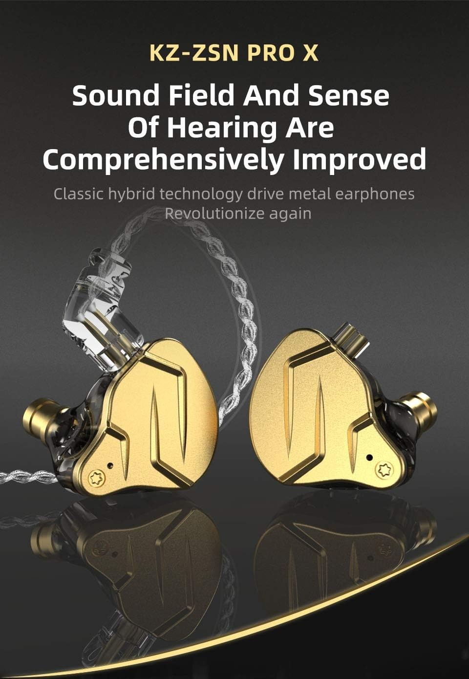 Elegant KZ ZSN PRO X In-Ear Headphones with Detachable Cable – 112dB Sensitivity