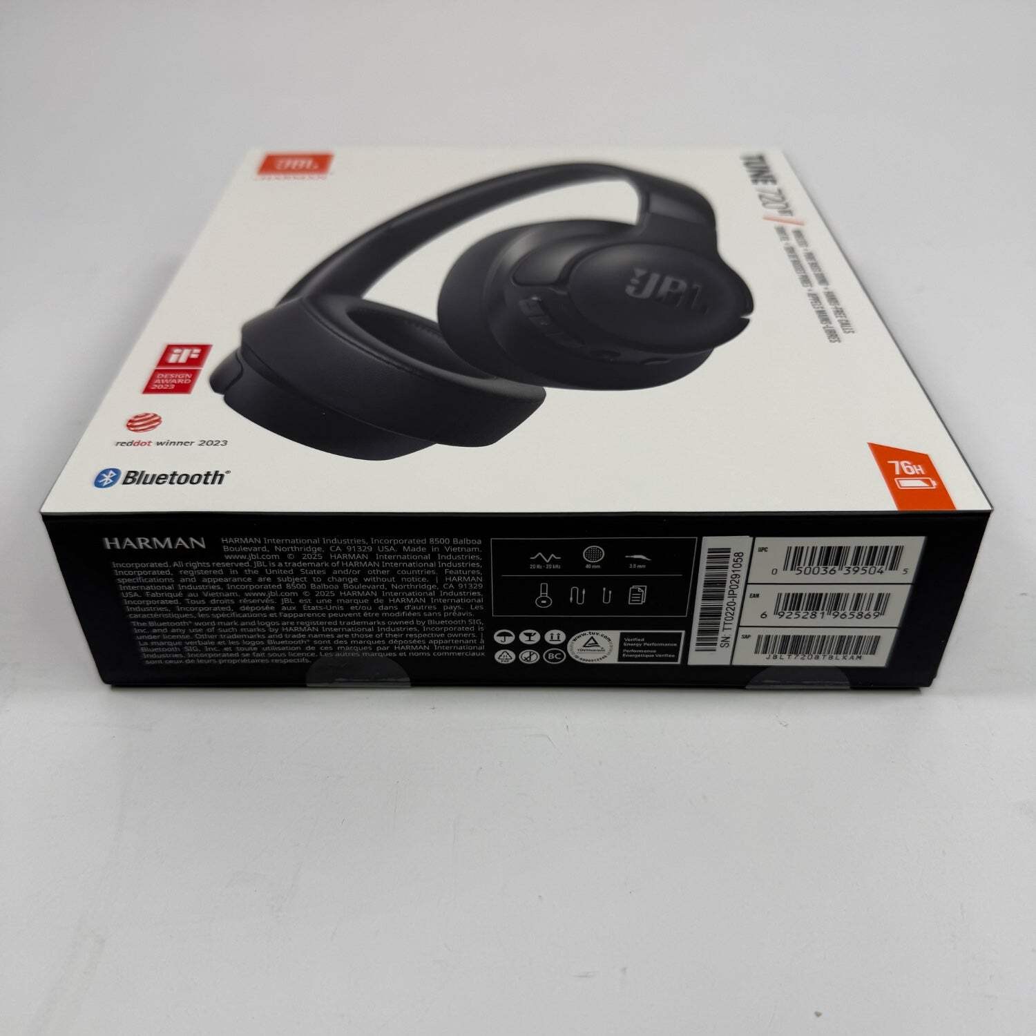New JBL Tune 720BT Wireless Over-Ear Bluetooth Headphones Black TUNE 720BT