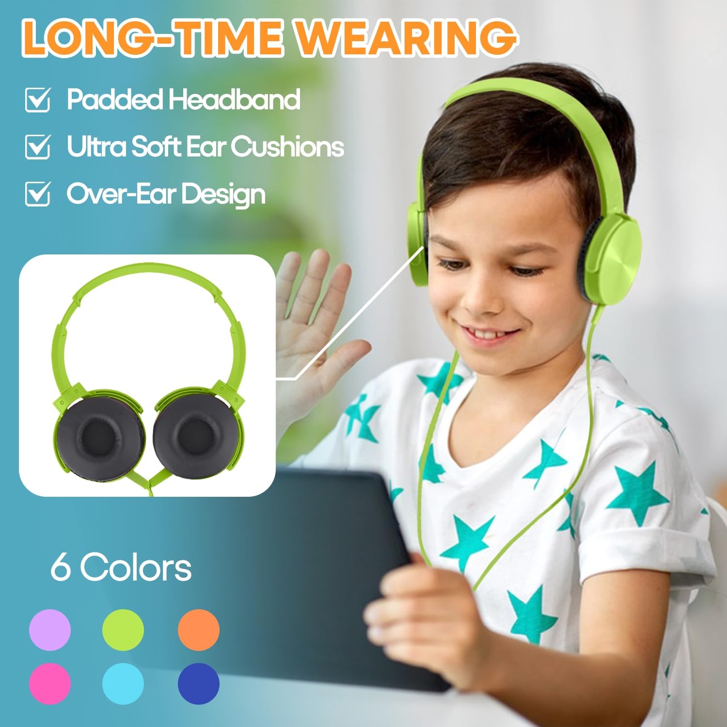 Classroom Headphones Bulk 24 Pack Multi Colored for Kids School, Wholesale Cl…