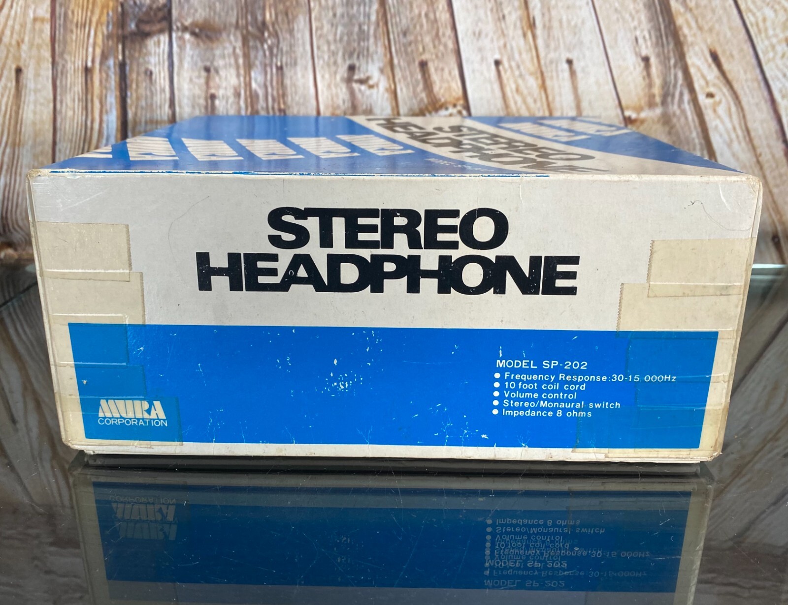 Vintage MURA SP-202 Headphones Wired White Japan w/Box/Adapter ~ Tested/Working