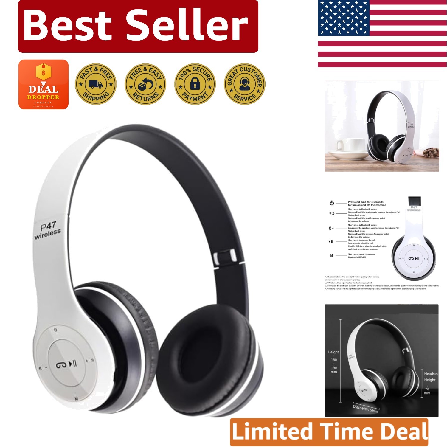 Retro-Modern Wireless Headphones with Touch Control and Enhanced Awareness Mode