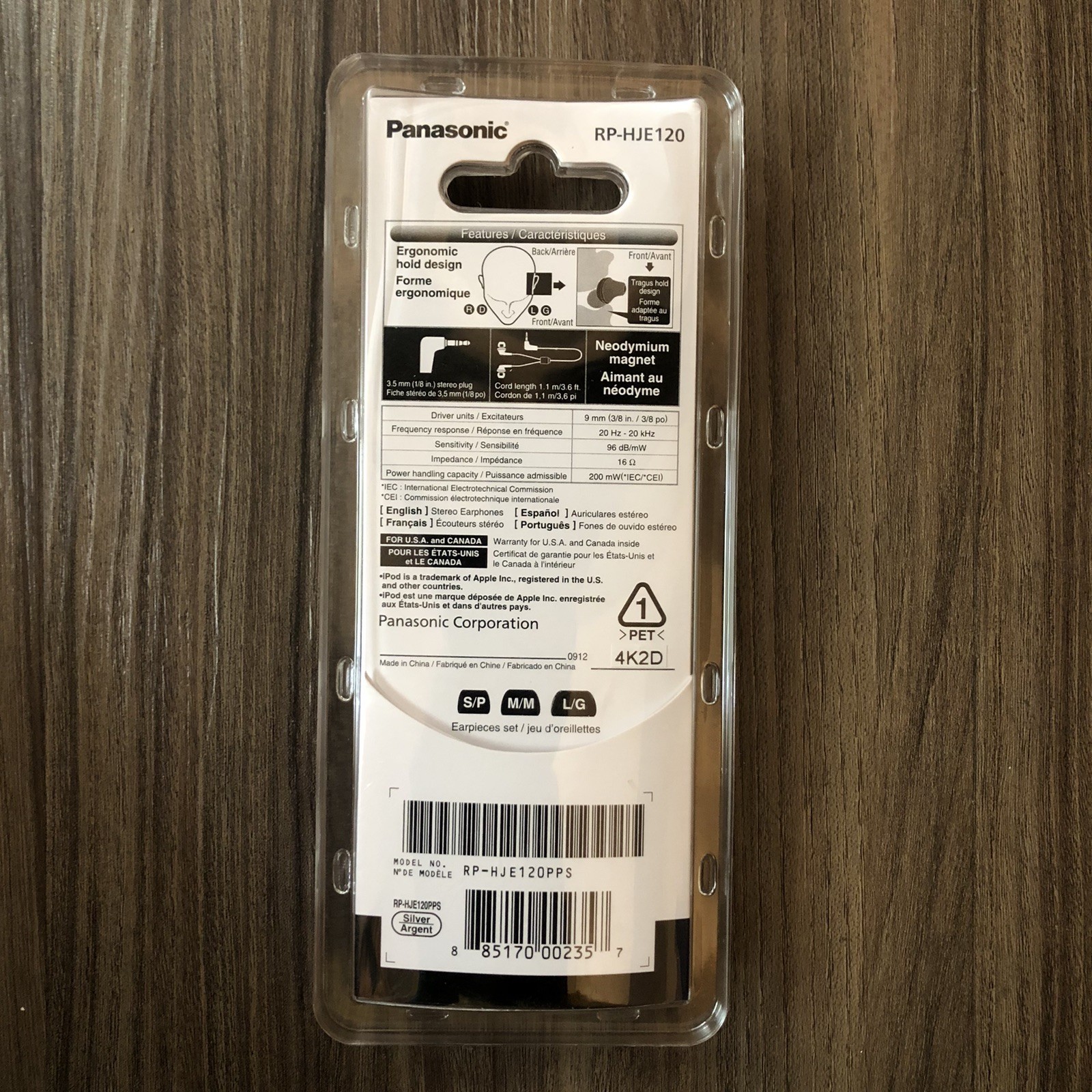 Panasonic – RP-HJE120- ErgoFit Wired In-Ear Stereo Earbud Headphones – White