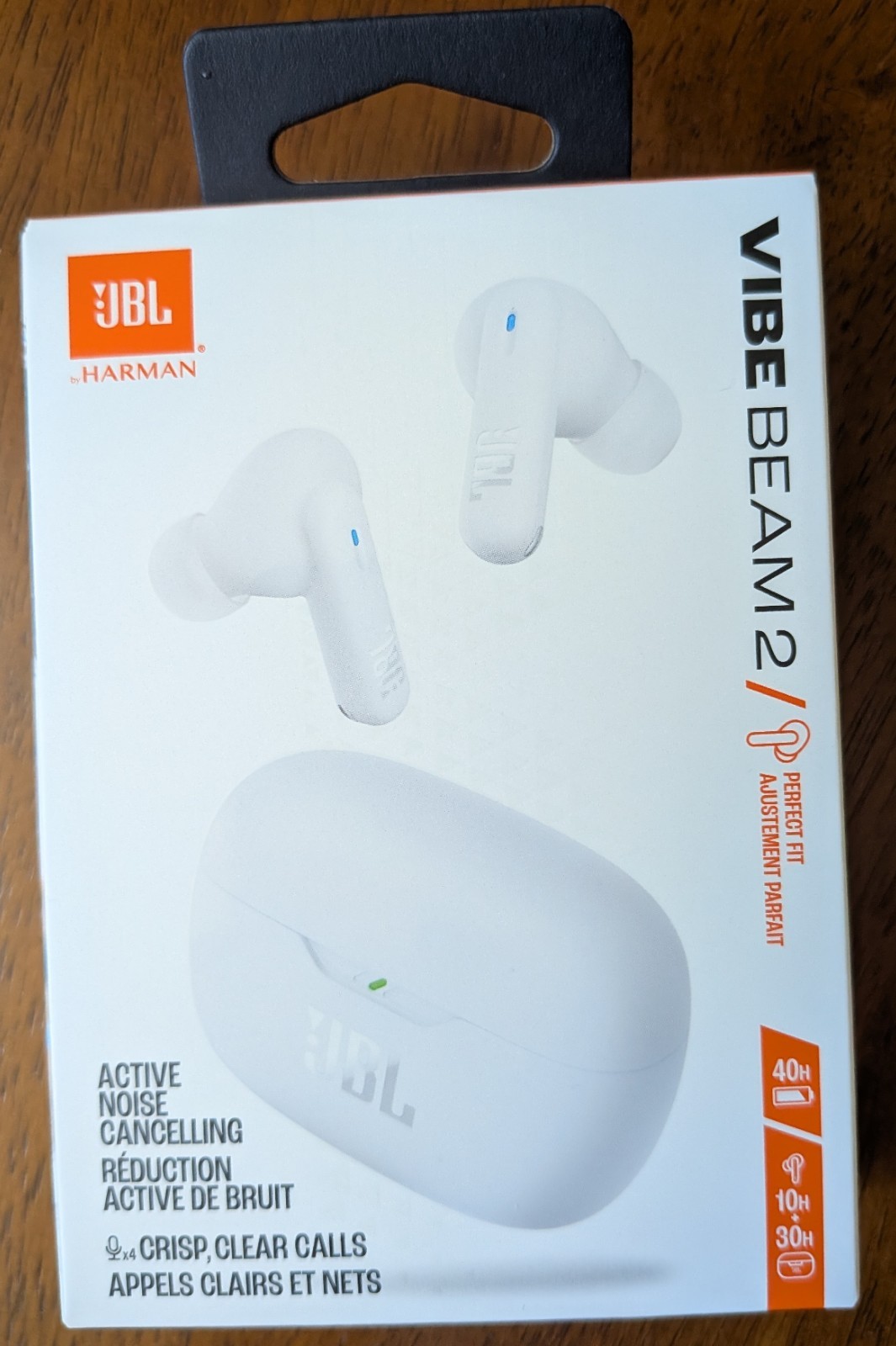 NIB JBL Vibe Beam 2 True Wireless Bluetooth Noise Cancelling Earbuds (White)