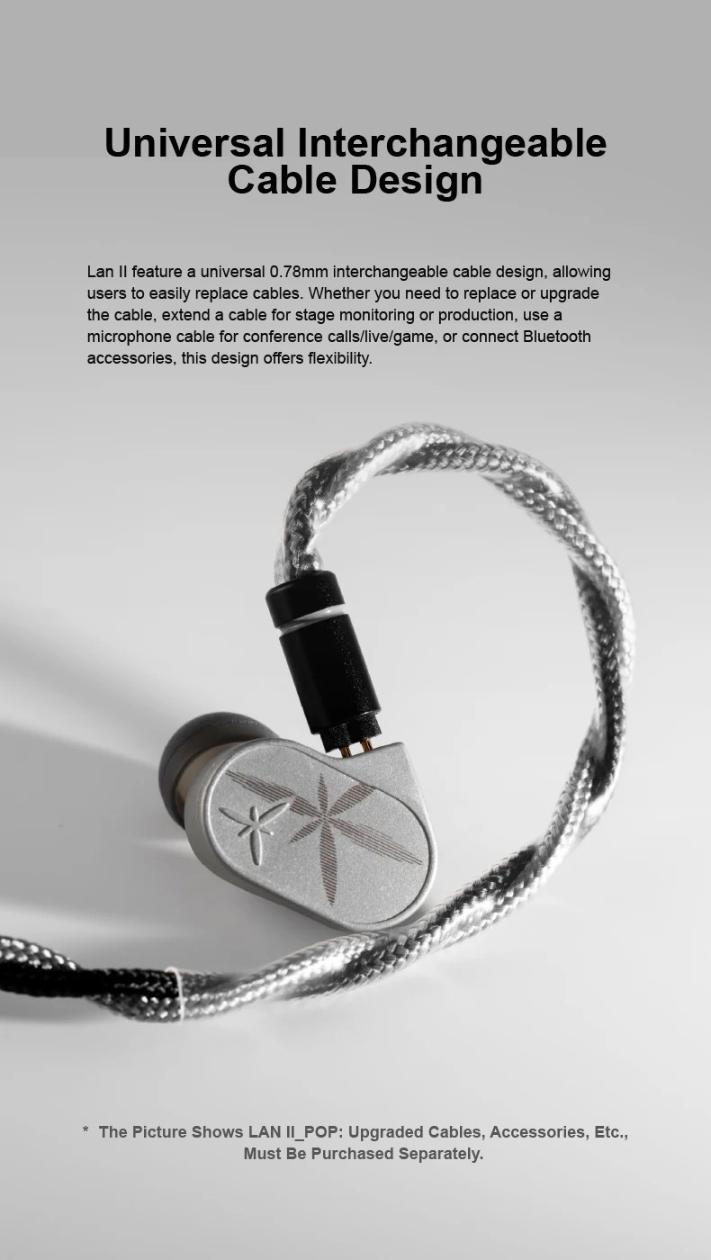 MOONDROP LAN II Earphones High Fidelity In Ear Wired HIFI Glass Diaphragm New
