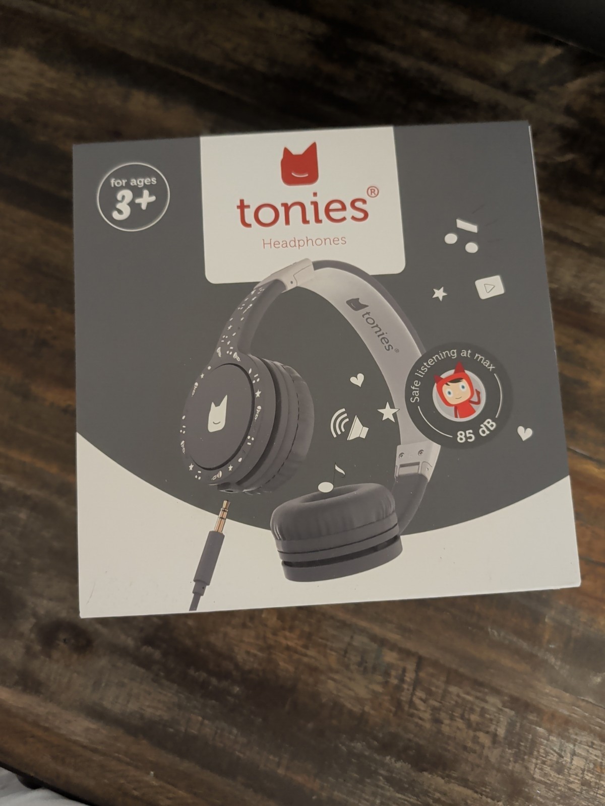 Tonies Aux Cord Headphones On-Ear Foldable Audio 85dB Gray Wired 3.5mm Toniebox