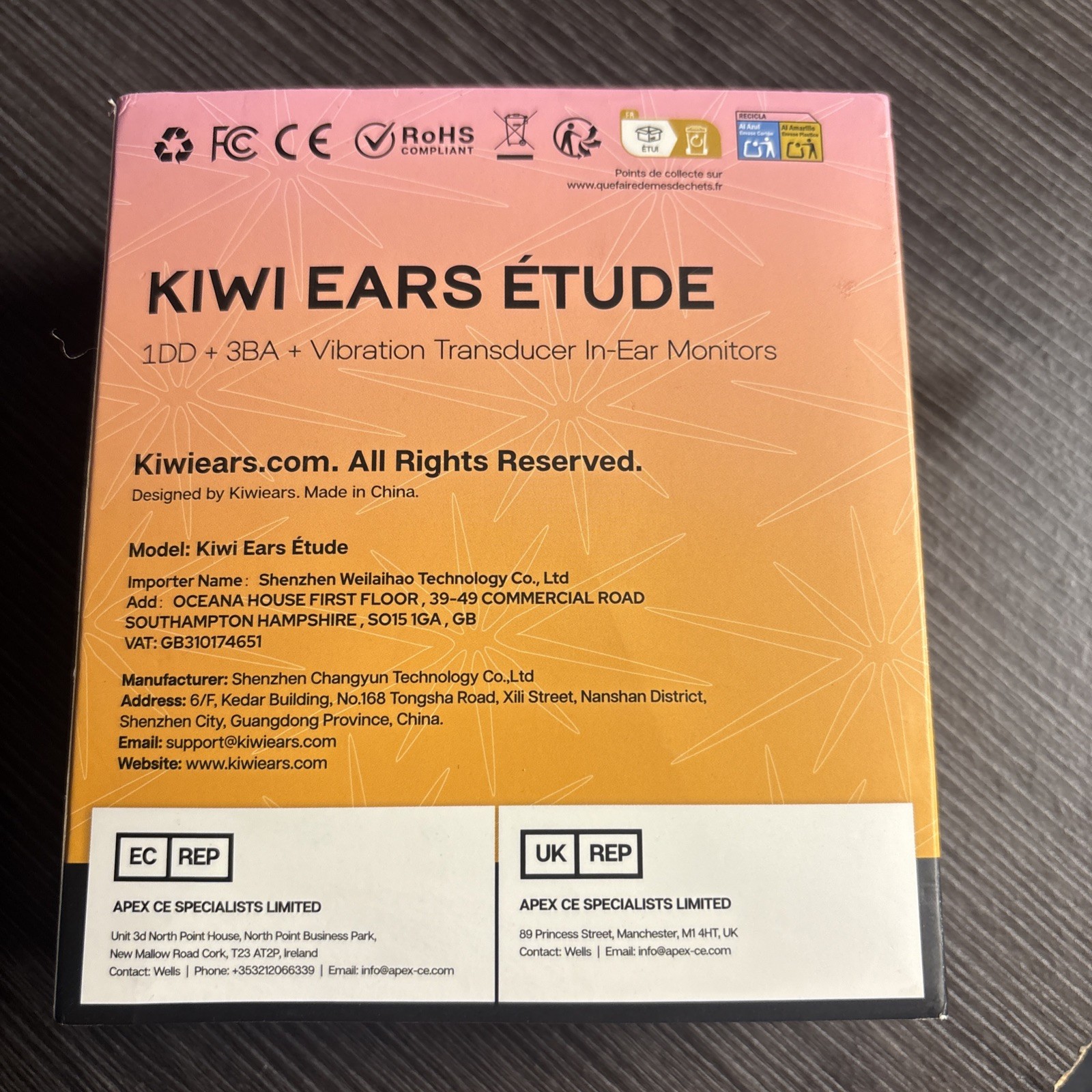 Linsoul Kiwi Ears Étude in Ear Monitor, 3BA+1DD+1BN Hybrid Driver IEM Earphones,