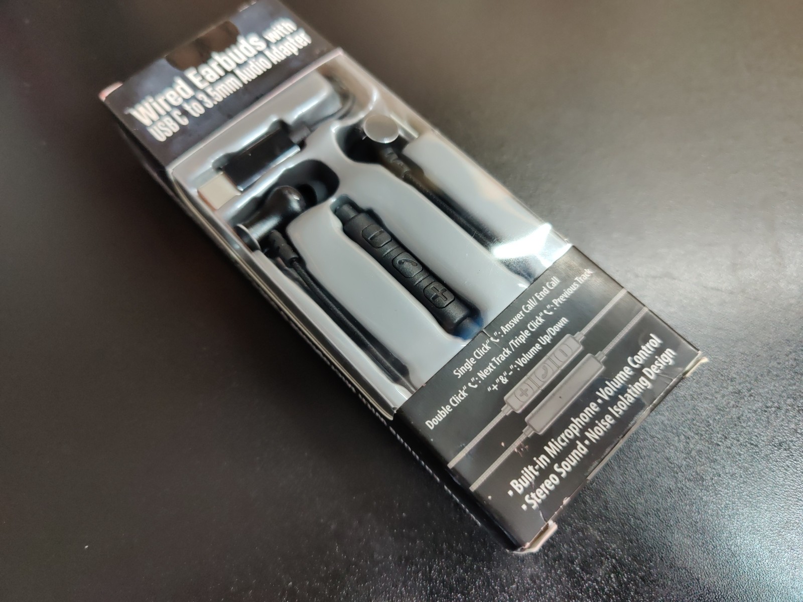 Wired Earbuds — With USB-C to 3.5mm Audio Adapter